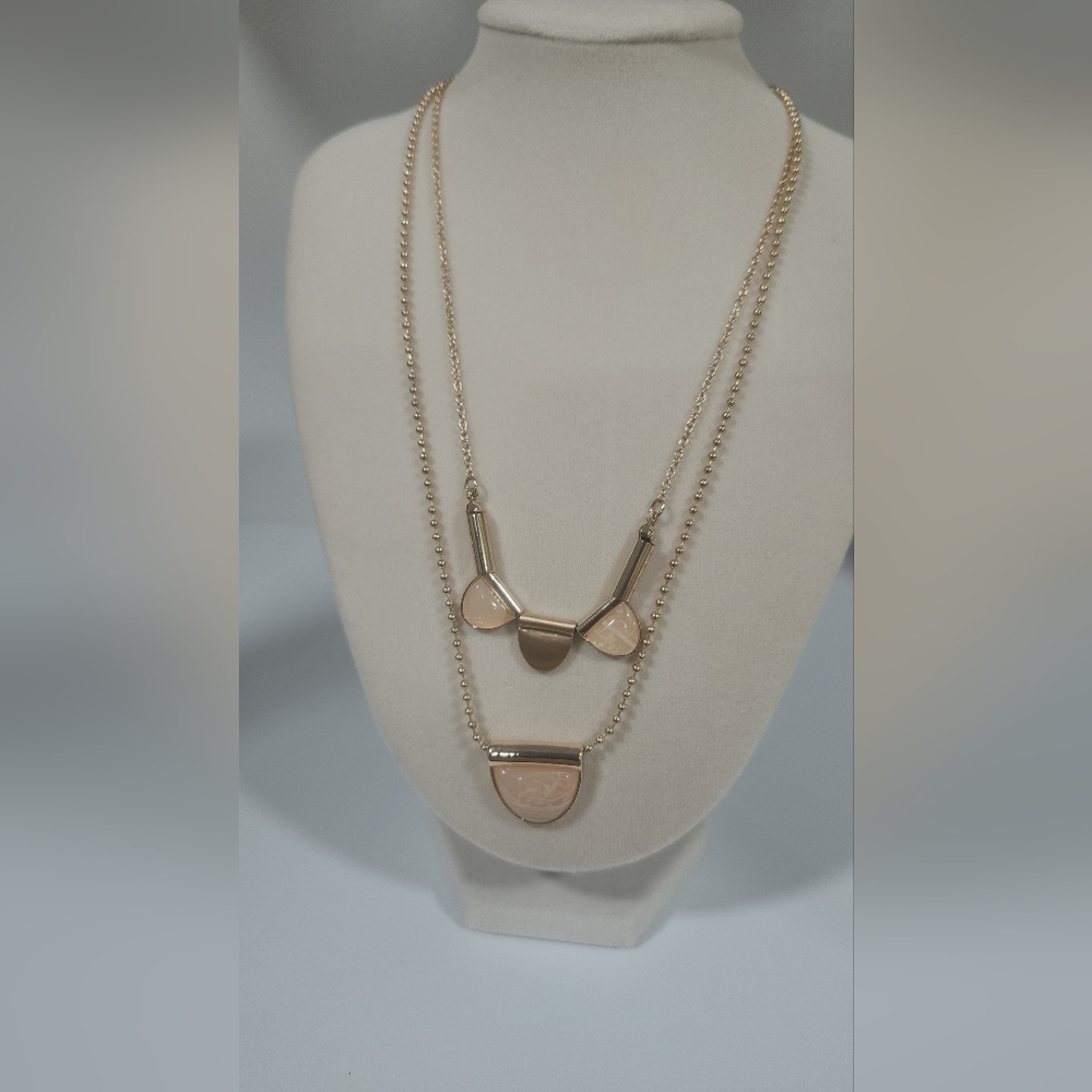 Macy's Gold and Pink Cream Necklace